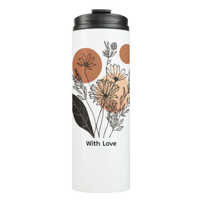 Moderne Boho-Botanische Wildblumen-Kaffeetasse Thermosbecher (Vorderseite)