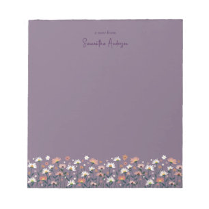 Moderne Boho Chic Wildblume Lila Mauve Notizblock