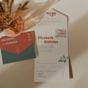 Moderne Boho Désert   Faire-Part de Mariage Tout-e