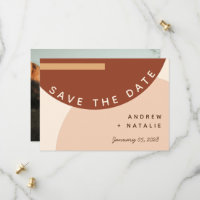 Moderne Boho Earth-Töne Abstrakte Circles Wedding