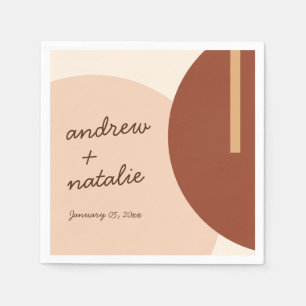 Moderne Boho erdgetönte Abstrakte Circles Wedding Serviette