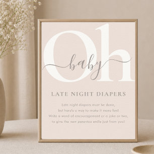 Moderne Boho Erdige Babyparty Windeln für die spät Poster