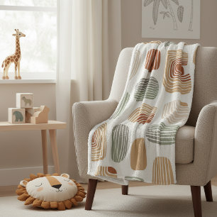 Moderne Boho-Erdtöne Abstrakte ID1273 Fleecedecke