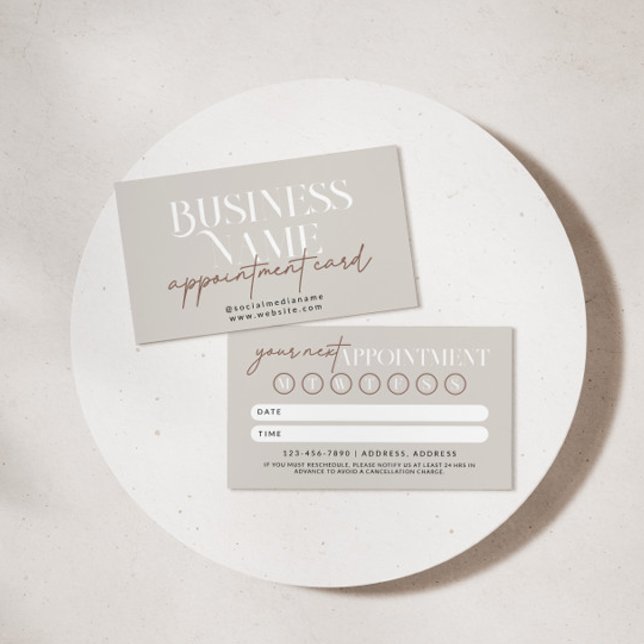 Moderne Boho Erinnerung Card Terminkarte (Neutral Boho Appointment Card Reminder)