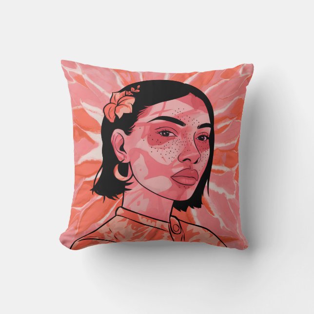 Moderne boho feminine minimalistische Kunst iPhone Kissen (Vorderseite)