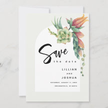 Moderne Boho floral Botanische Sukkulente Hochzeit