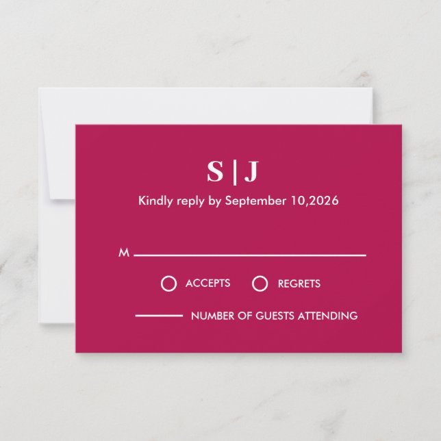Moderne Boho Floral Wedding RSVP Karte (Vorderseite)