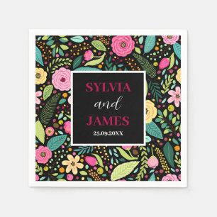 Moderne Boho Floral Wedding Serviette
