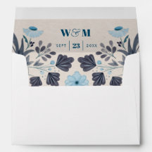 Moderne Boho Folk Wedding Einladung Set Umschlag