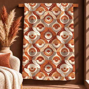 Moderne Boho-Formen Brauner Rost-Bettdecke Geschen Fleecedecke