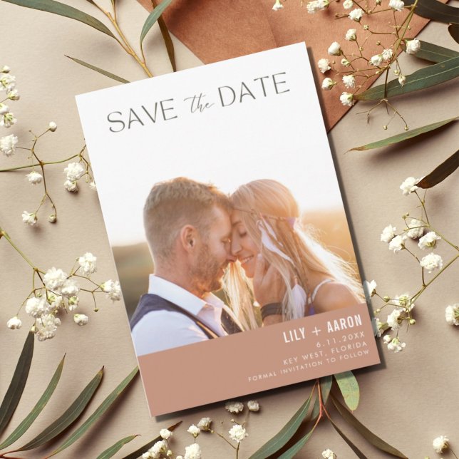 Moderne Boho Foto Wedding Save The Date (Von Creator hochgeladen)