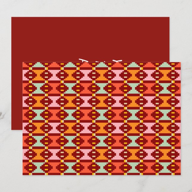 Moderne Boho-Geometrie Einladung (Vorne/Hinten)