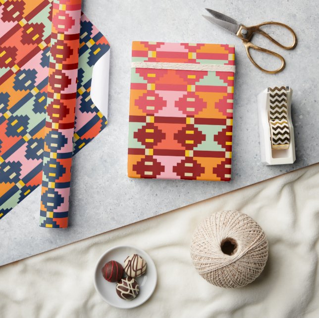 Moderne Boho-Geometrie Geschenkpapier (Kunsthandwerk)