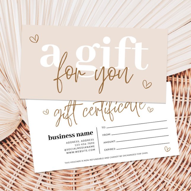 Moderne Boho-Geschenkgutschein-Voucher (Boho Gift Certificate)