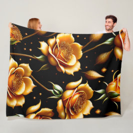 Moderne Boho Gold Rose Collection Fleecedecke