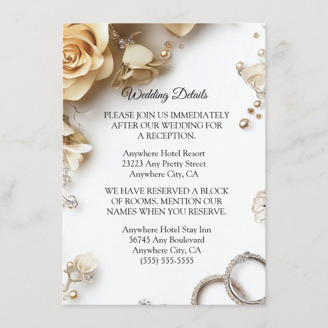 Moderne Boho Golden Rose Frühlingskarte Begleitkarte (Vorderseite)