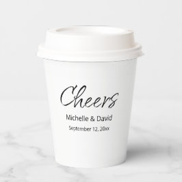 Moderne Boho Lässige Script Hochzeitsempfehlung Pappbecher