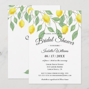 Moderne Boho Lemon Summer Bridal Dusche Einladung
