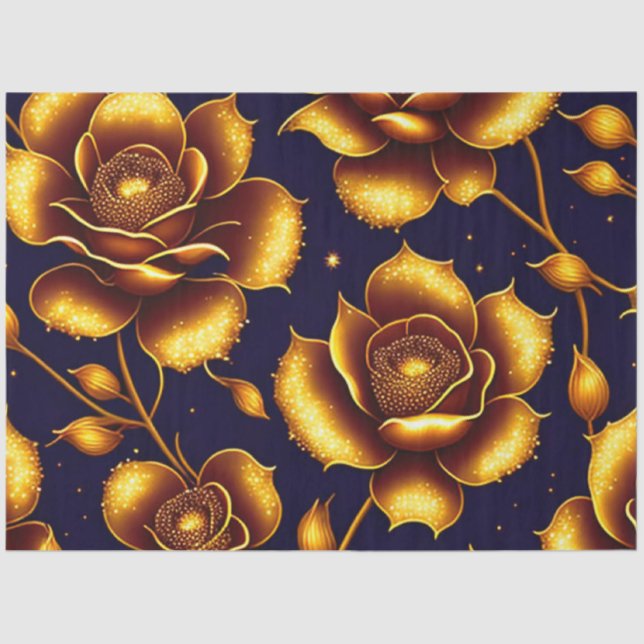 Moderne Boho Luxury Gold Rose Collection Seidenpapier (Vorderseite)
