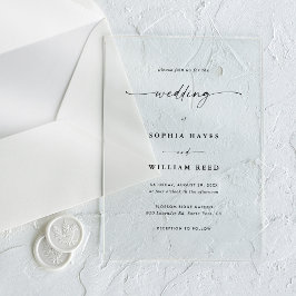 Moderne Boho-Minimalistische Hochzeit Acryleinladungen