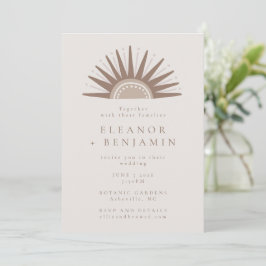 Moderne Boho Natur Sun Form Taupe Einzigartige Hoc Einladung