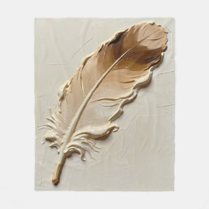 Moderne Boho-Neutrale Beige 3D Texturierte Federku Fleecedecke