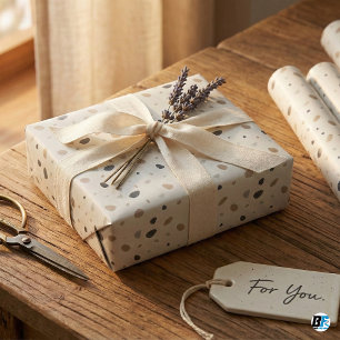Moderne Boho-Neutrale Terrazzo gesprenkelt in Erdt Geschenkpapier