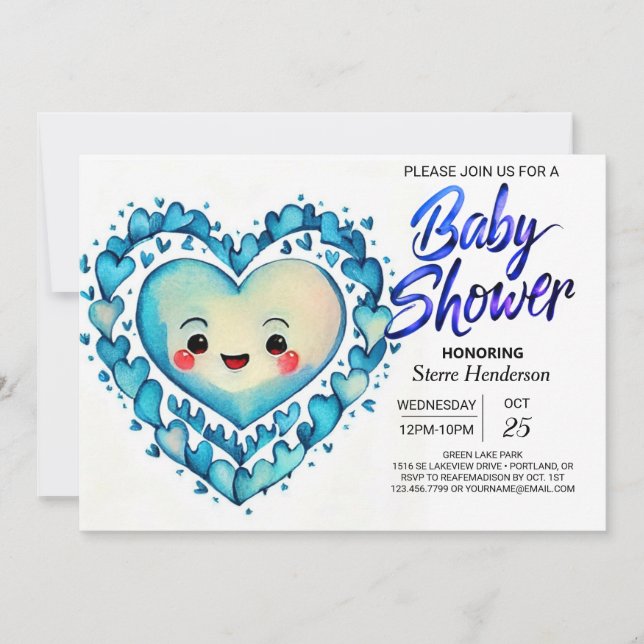 Moderne Boho Niedliche und Sweet Boy Baby Dusche Einladung (Vorderseite)