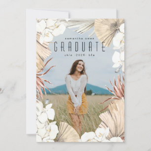 Moderne Boho Pampas Grass Graduate Foto University Ankündigung