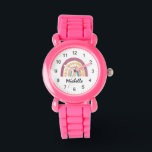 Moderne Boho Rainbow Custom Girls Niedlich Armbanduhr<br><div class="desc">Moderne Wasserfarben Boho Rainbow Custom Girls Niedlich beobachten</div>