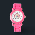 Moderne Boho Rainbow Custom Girls Niedlich Armbanduhr<br><div class="desc">Moderne Wasserfarben Boho Rainbow Custom Girls Niedlich beobachten</div>
