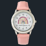 Moderne Boho Rainbow Custom Girls Niedlich Armbanduhr<br><div class="desc">Moderne Wasserfarben Boho Rainbow Custom Girls Niedlich beobachten</div>