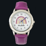 Moderne Boho Rainbow Custom Girls Niedlich Armbanduhr<br><div class="desc">Moderne Wasserfarben Boho Rainbow Custom Girls Niedlich beobachten</div>