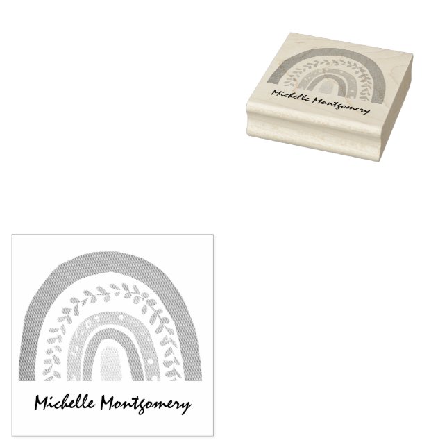 Moderne Boho Rainbow Custom Girls Niedlich Gummistempel (Stempel)