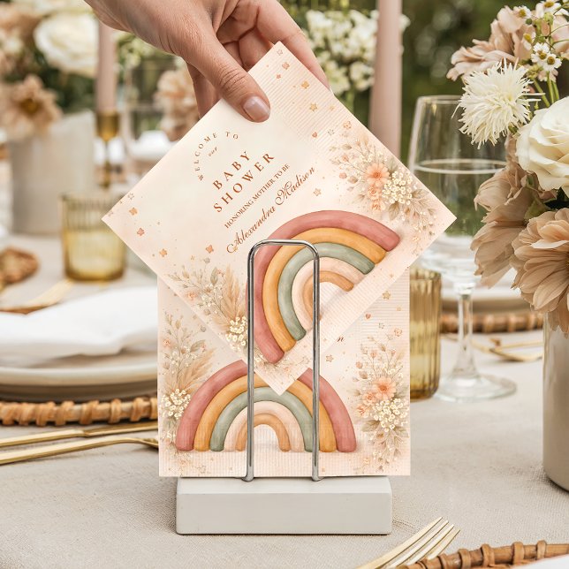 Moderne Boho-Regenbogen-Baby-Party Serviette (Von Creator hochgeladen)
