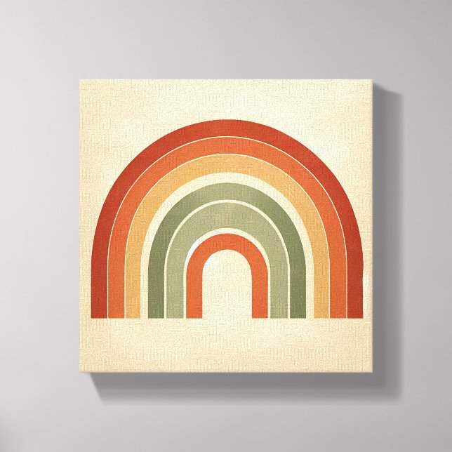 Moderne Boho-Regenbogen-Kunst - minimalistisches T Leinwanddruck (Vorderseite)