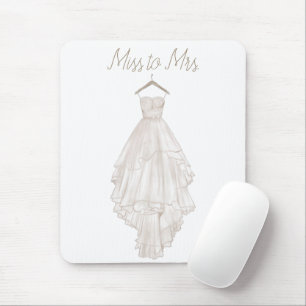 Moderne Boho-Rosa Blumenhochzeitskleid Mousepad