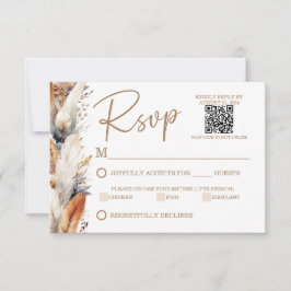 Moderne Boho RSVP-Karte mit QR-Code RSVP Karte