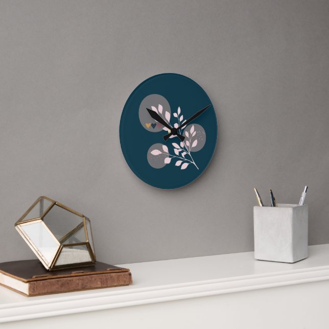 Moderne Boho-Rundwand Runde Wanduhr (Büro)