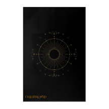 Moderne Boho Schwarz Gold Himmels-Sonne-Dekoration