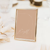 Moderne Boho Tan Arch Table Acht Tischnummer