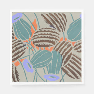 Moderne Boho Teal- und Lavendel-Blumendekoration Serviette