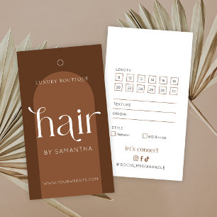 Moderne Boho Terracotta Hair Extensions Hang Tag