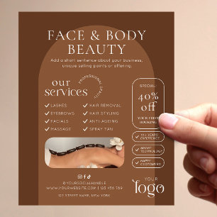 Moderne Boho-Terrakotta-Schönheit-Spa-Salon-Market Flyer