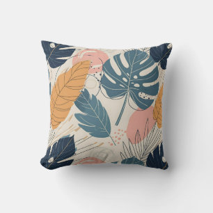 Moderne Boho Tropische Blätter Abstrakt Kissen