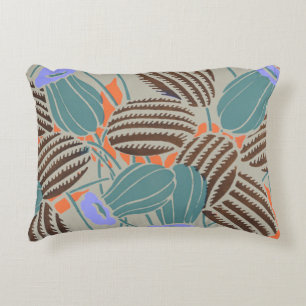 Moderne Boho Türkis- und Lavendel-Blumendekoration Dekokissen