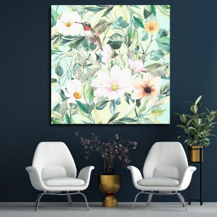 Moderne Boho Wasserfarben-Wildblume Leinwanddruck