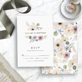 Moderne Boho Wedding RSVP Card Karte