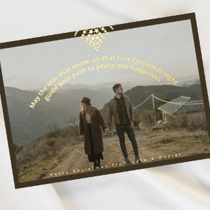 Moderne Boho-Weihnachts-Foto-Folie-Stern-Feiertags Folien Feiertagskarte