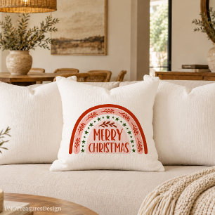 Moderne Boho-Weihnachts-Regenbogen-Dekokissen Kissen